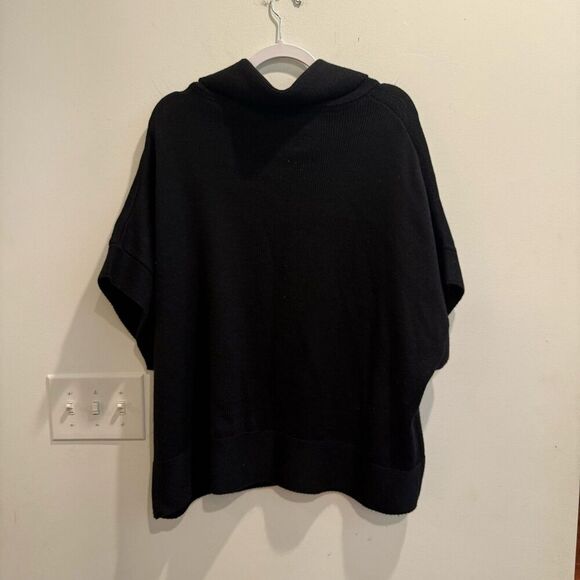 Coldwater Creek Womens Black Pullover Sweater 2X Cowl Neck Knit Short Sleeve - Picture 4 of 9